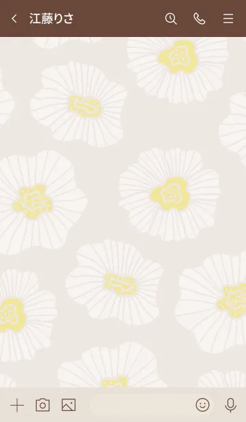 [LINE着せ替え] 白い花舞う ベージュ4の画像3