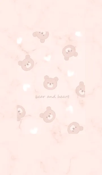 [LINE着せ替え] クマとハート3♥ベビーピンク10_1の画像1