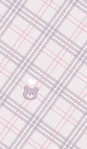 クマとチェック柄♥パープル04_1の着せ替えメイン画像