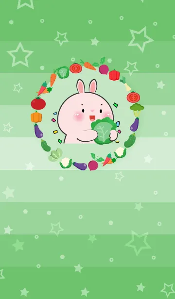 [LINE着せ替え] Pink Rabbit With Vegetable Theme (JP)の画像1