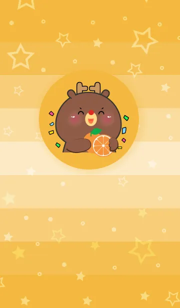 [LINE着せ替え] Simple Deer Love Orange Theme (JP)の画像1