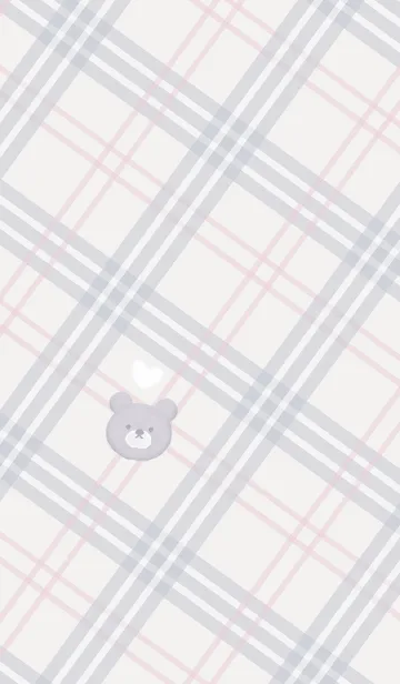 [LINE着せ替え] クマとチェック柄♥ウィスタリア08_1の画像1