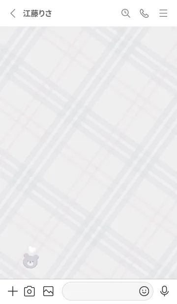 [LINE着せ替え] クマとチェック柄♥ウィスタリア08_1の画像2