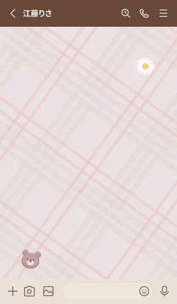 [LINE着せ替え] クマとチェック柄2♥バイオレット02_1の画像3