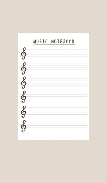 [LINE着せ替え] 音楽ノートの着せかえ/ベージュの画像1
