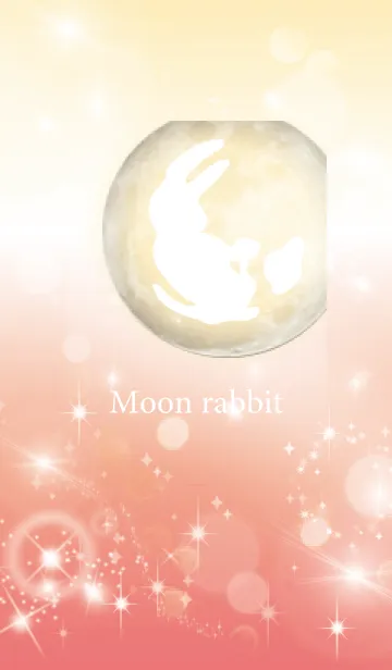 [LINE着せ替え] ベージュとピンク : 運気上昇の月と兎の画像1