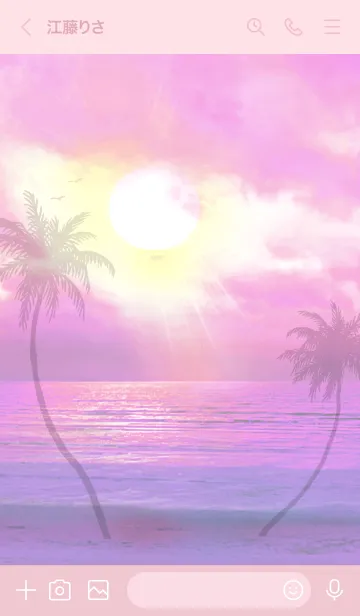 [LINE着せ替え] ハワイの海 Hawaii Ocean3 Pinkの画像3