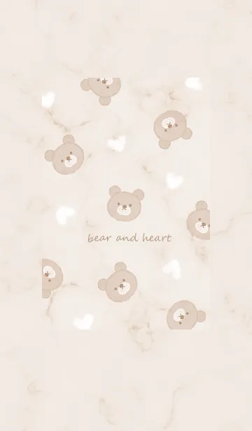 [LINE着せ替え] クマとハート3♥ブラウン03_1の画像1