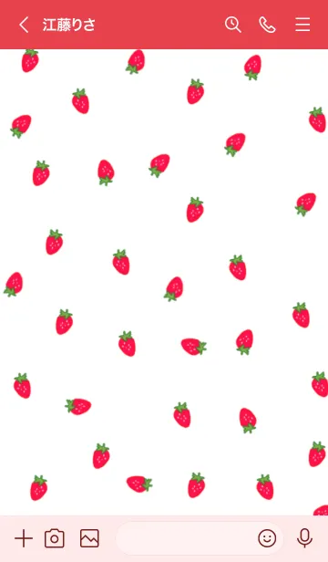 [LINE着せ替え] strawberry_pattern (red)の画像3