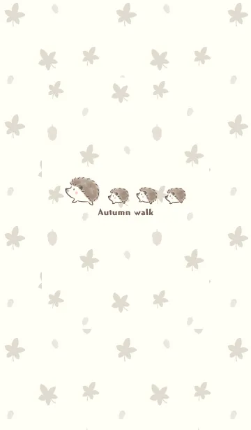 [LINE着せ替え] ハリネズミと秋のおさんぽ -ベージュ-の画像1