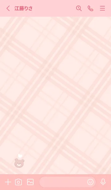 [LINE着せ替え] クマとチェック柄♥ベビーピンク10_1の画像3