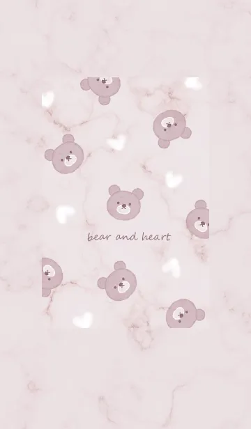 [LINE着せ替え] クマとハート3♥バイオレット02_1の画像1