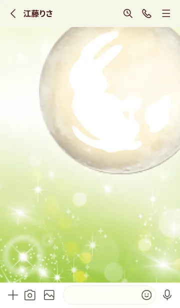 [LINE着せ替え] 黄緑 : 運気上昇の月と兎の画像3