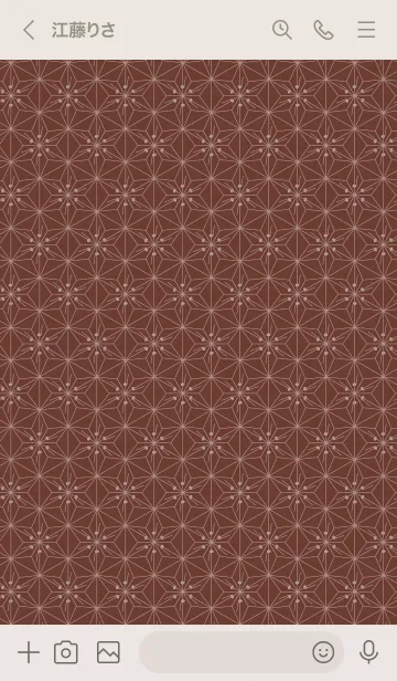 [LINE着せ替え] 和音 麻の葉と音符 栗皮茶 シンプル和柄の画像3