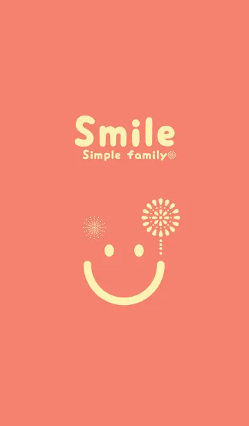 [LINE着せ替え] スマイル＆花火-洗朱の画像1