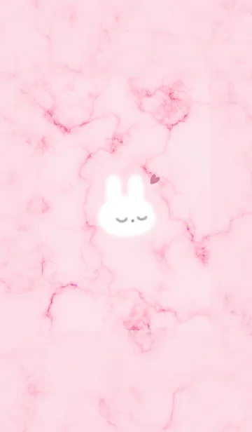 [LINE着せ替え] シンプルうさぎとマーブル♥ピンク01_1の画像1