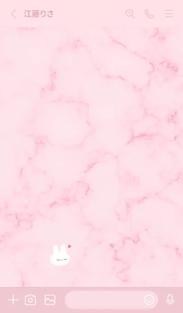 [LINE着せ替え] シンプルうさぎとマーブル♥ピンク01_1の画像3