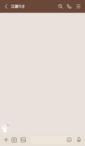 [LINE着せ替え] うさぎ2ハート[ベージュ]の画像3