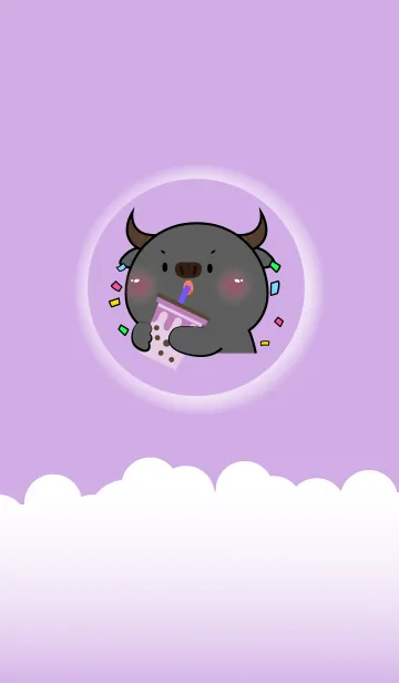 [LINE着せ替え] Simple Buffalo Love Purple Theme (JP)の画像1