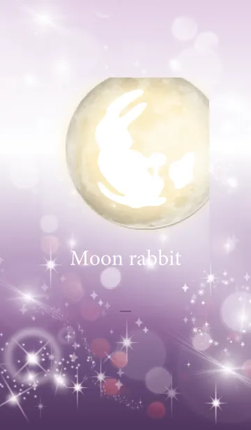 [LINE着せ替え] 紫 : 運気上昇の月と兎の画像1