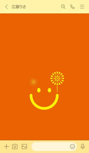 [LINE着せ替え] スマイル＆花火-朱色の画像3