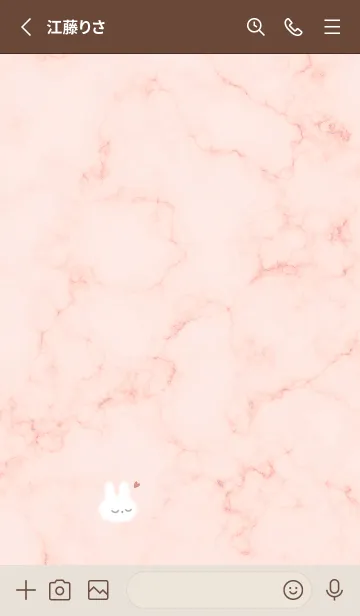 [LINE着せ替え] シンプルうさぎマーブル♥ベビーピンク02_1の画像3