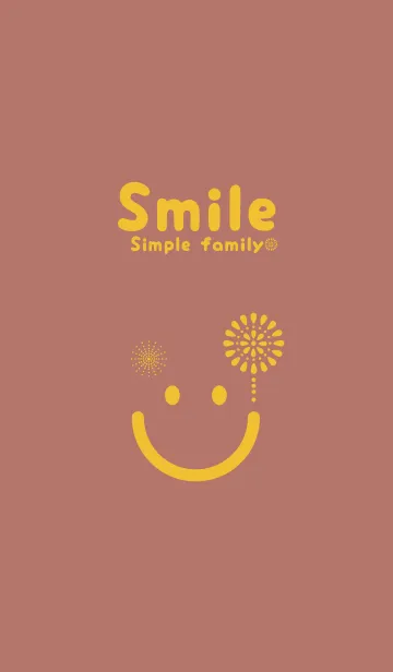 [LINE着せ替え] スマイル＆花火-ブラウンゴールドの画像1