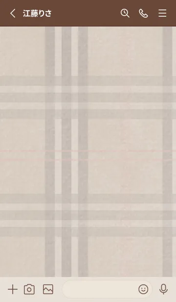 [LINE着せ替え] チェック柄 01 - ブラウン ベージュ(a)の画像3