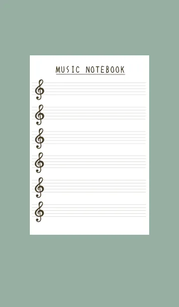 [LINE着せ替え] 音楽ノート/くすみグリーン/ベージュの画像1