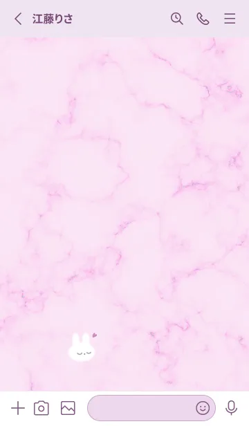 [LINE着せ替え] シンプルうさぎとマーブル♥ピンク04_1の画像3