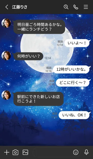 [LINE着せ替え] 幸運を呼び込む✨満月と星空の画像4