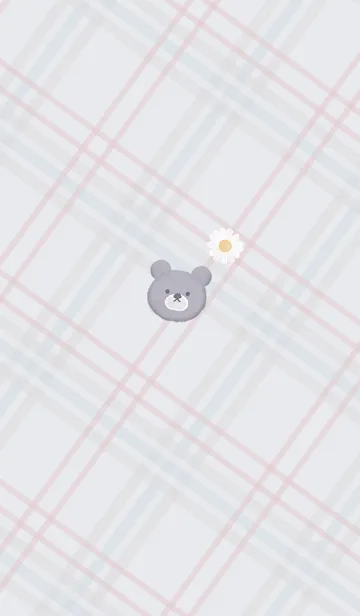 [LINE着せ替え] クマとチェック柄2♥ウィスタリア08_1の画像1