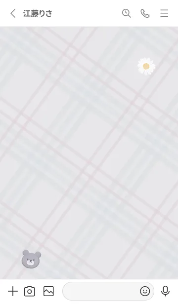 [LINE着せ替え] クマとチェック柄2♥ウィスタリア08_1の画像3