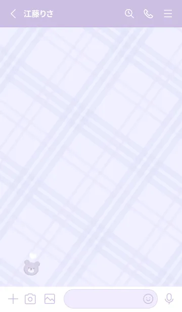 [LINE着せ替え] クマとチェック柄♥ライラック12_1の画像3