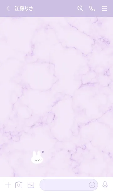 [LINE着せ替え] シンプルうさぎとマーブル♥パープル05_1の画像3