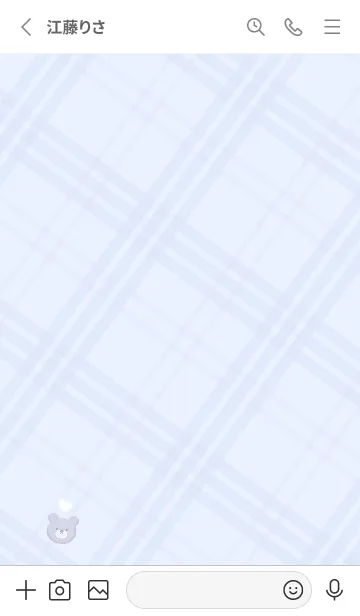 [LINE着せ替え] クマとチェック柄♥ブルー13_1の画像3