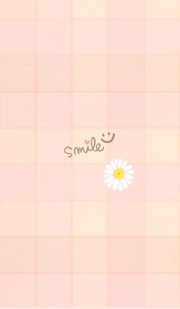 [LINE着せ替え] チェック柄 ガーベラ8の画像1