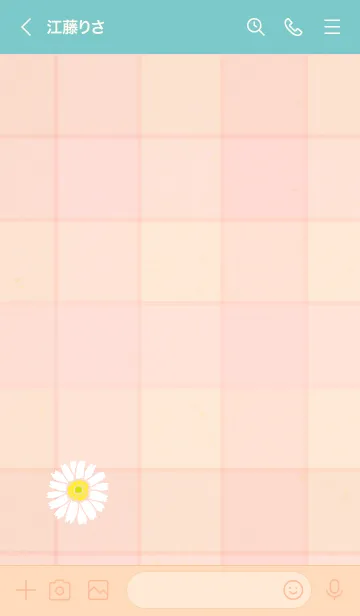 [LINE着せ替え] チェック柄 ガーベラ8の画像3