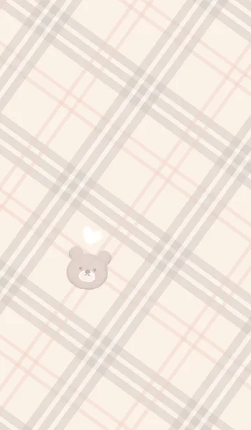 [LINE着せ替え] クマとチェック柄♥オレンジ14_1の画像1