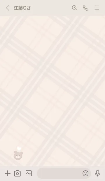 [LINE着せ替え] クマとチェック柄♥オレンジ14_1の画像3