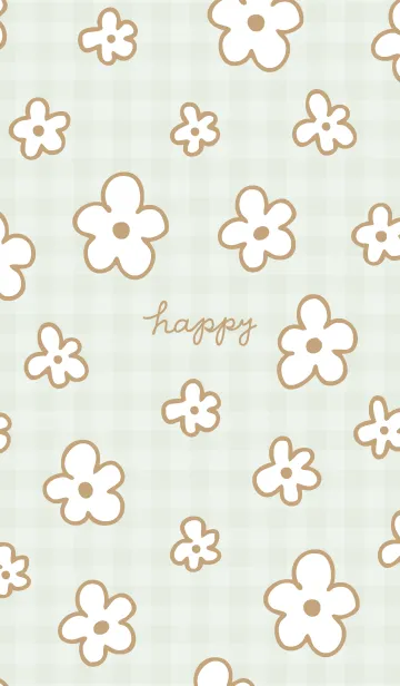 [LINE着せ替え] おしゃれなベージュ花12の画像1