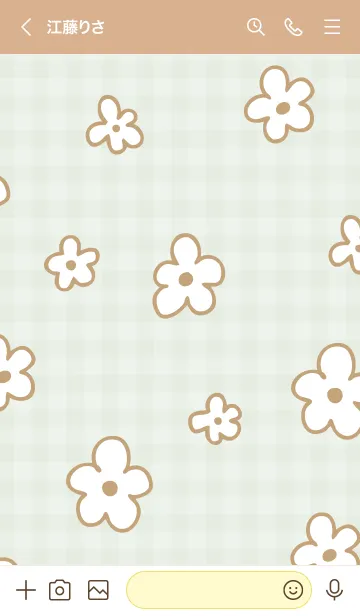 [LINE着せ替え] おしゃれなベージュ花12の画像3