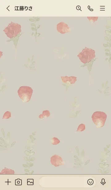 [LINE着せ替え] botanical rose -beige-の画像2