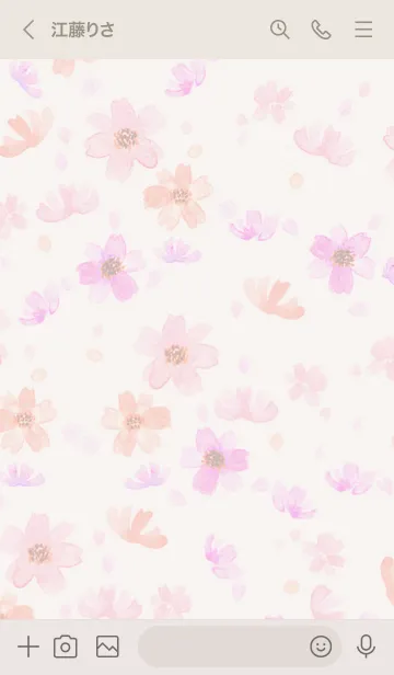 [LINE着せ替え] 水彩で描くコスモスの優しい世界・9の画像3