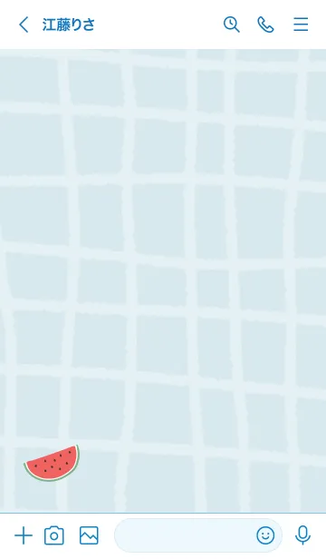 [LINE着せ替え] スイカ チェック柄2の画像3