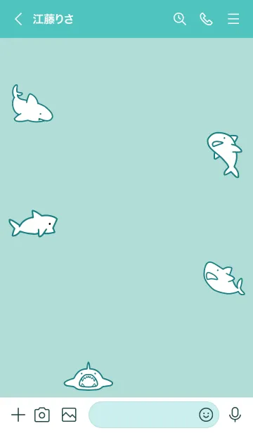 [LINE着せ替え] ミントグリーン : sharkの画像3