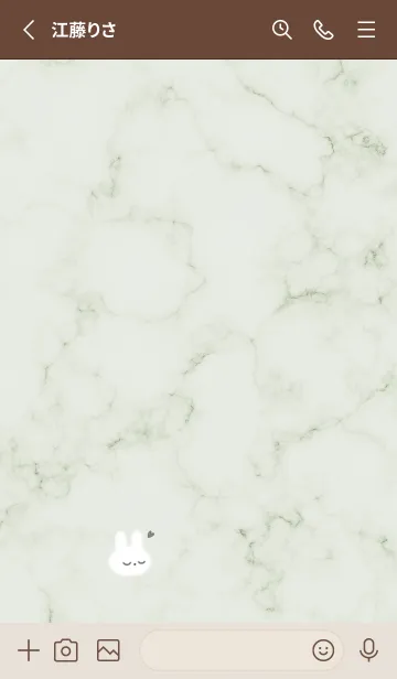 [LINE着せ替え] シンプルうさぎとマーブル♥グリーン13_1の画像3