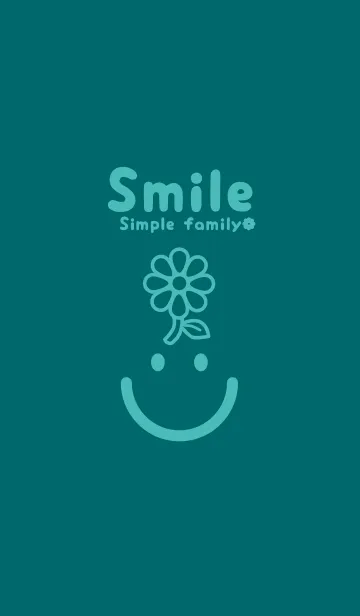 [LINE着せ替え] スマイル＆flower ティールグリーンの画像1