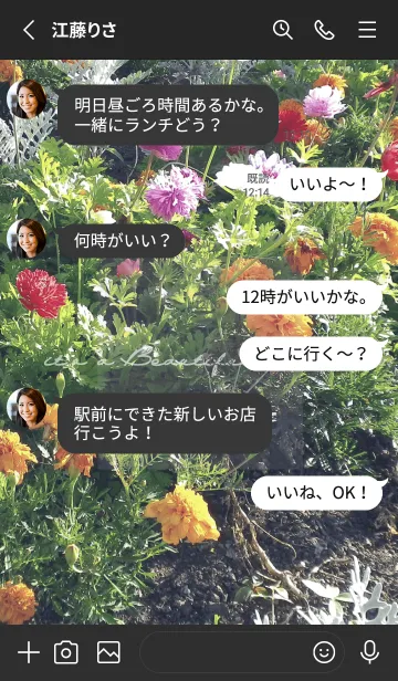 [LINE着せ替え] Short hand travel Flower Gardenの画像4