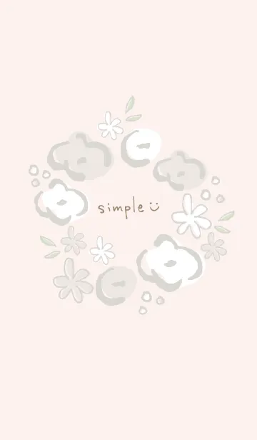 [LINE着せ替え] 手書きお花リース ピンク5の画像1